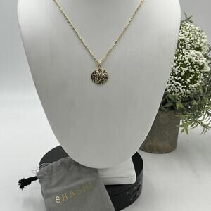 Shashi Designer Magical Pegasus Coin Charm 18K Gold Plated Long Necklace USA